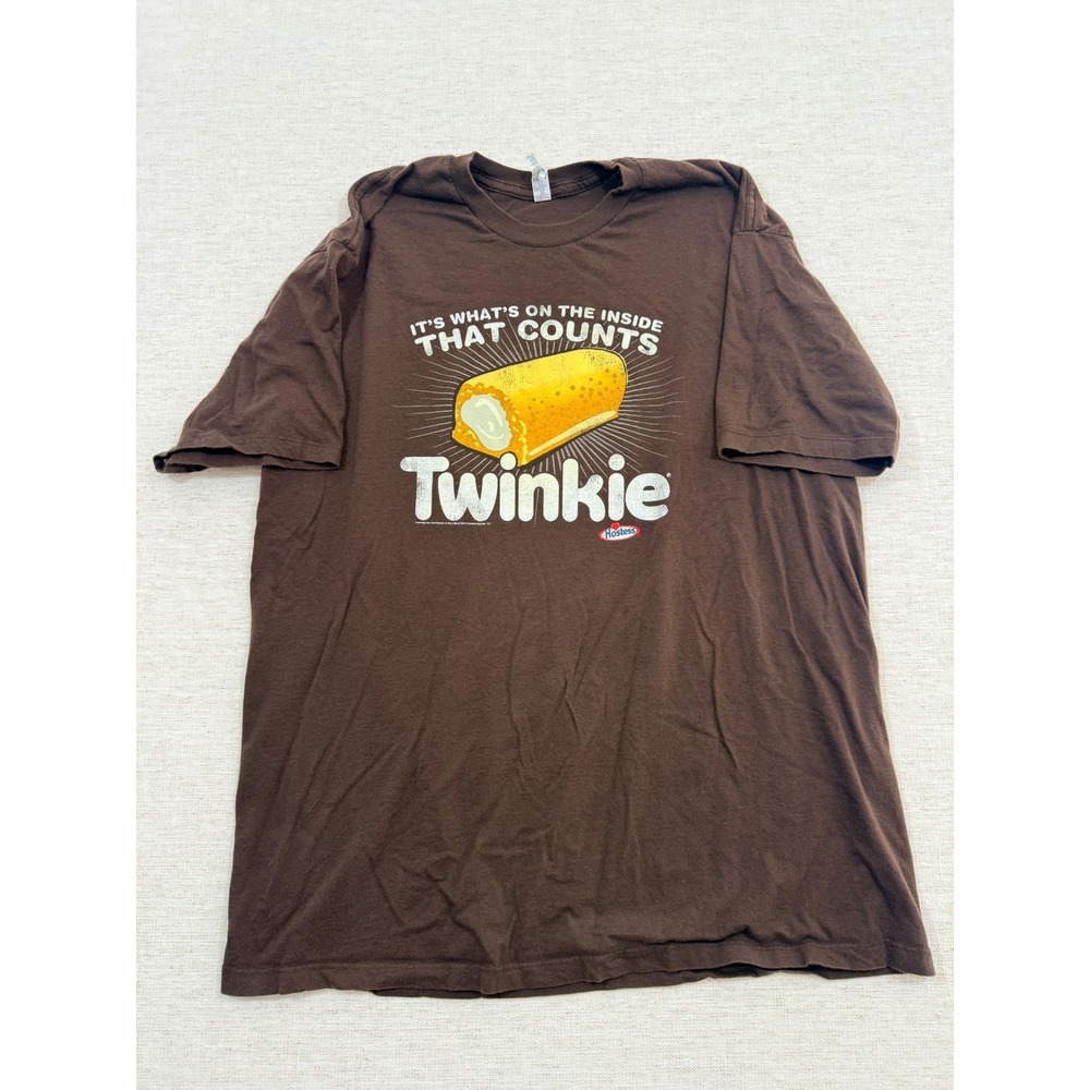 Hostess Twinkie T-Shirt Mens XL Brown Good Graphic Snack Cake Food Tee
